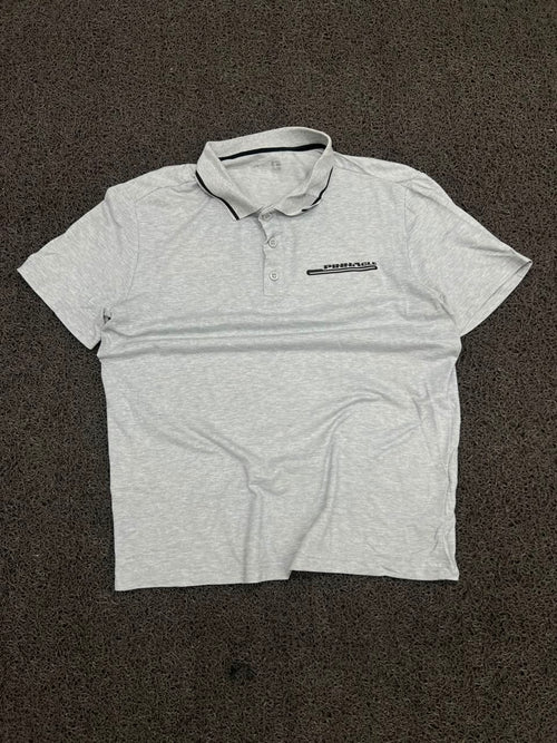 Vintage Pinnacle Grey Contrast Collar Polo Shirt