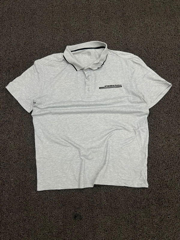 Vintage Pinnacle Grey Contrast Collar Polo Shirt