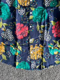 Men's Blue Floral Print Full Sleeve Casual Shirt