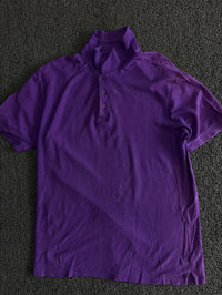 Purple Collar Button-Up T-Shirt