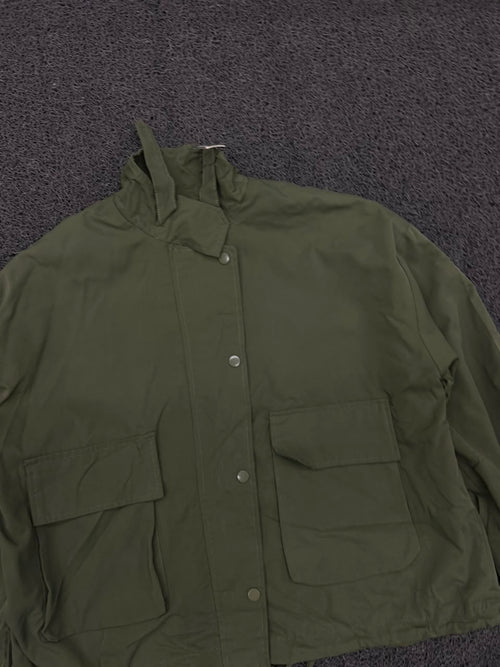 Utility Field Jacket – Lightweight Snap Front Cargo Pocket Jacket