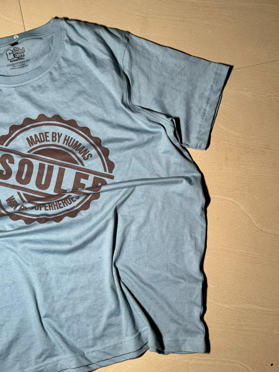 Made by Humans with Superheroes Souls Print Tee