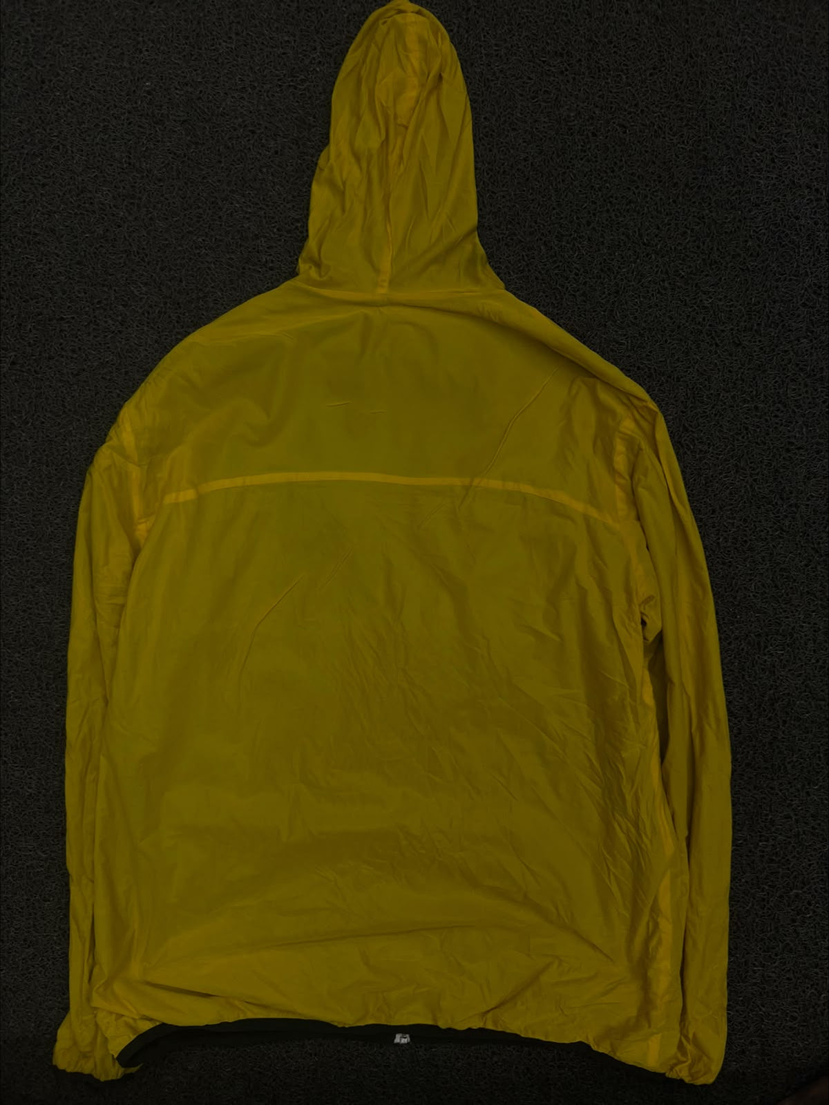 Mustard Yellow Hooded Lightweight Windbreaker Jacket with Zip Pockets