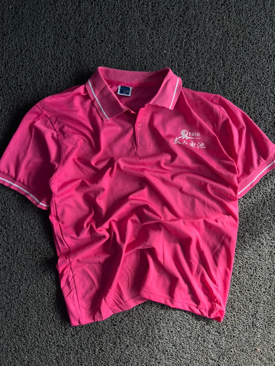 Pink Embroidered Polo T-Shirt
