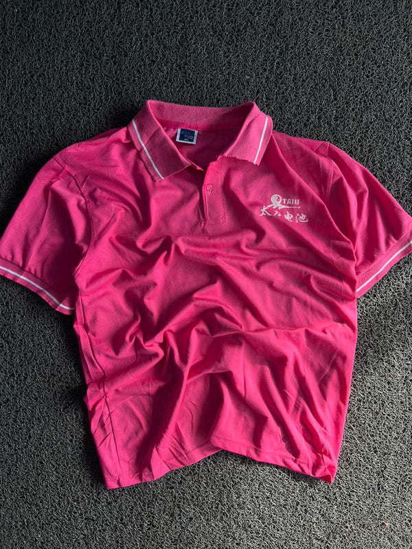 Pink Embroidered Polo T-Shirt