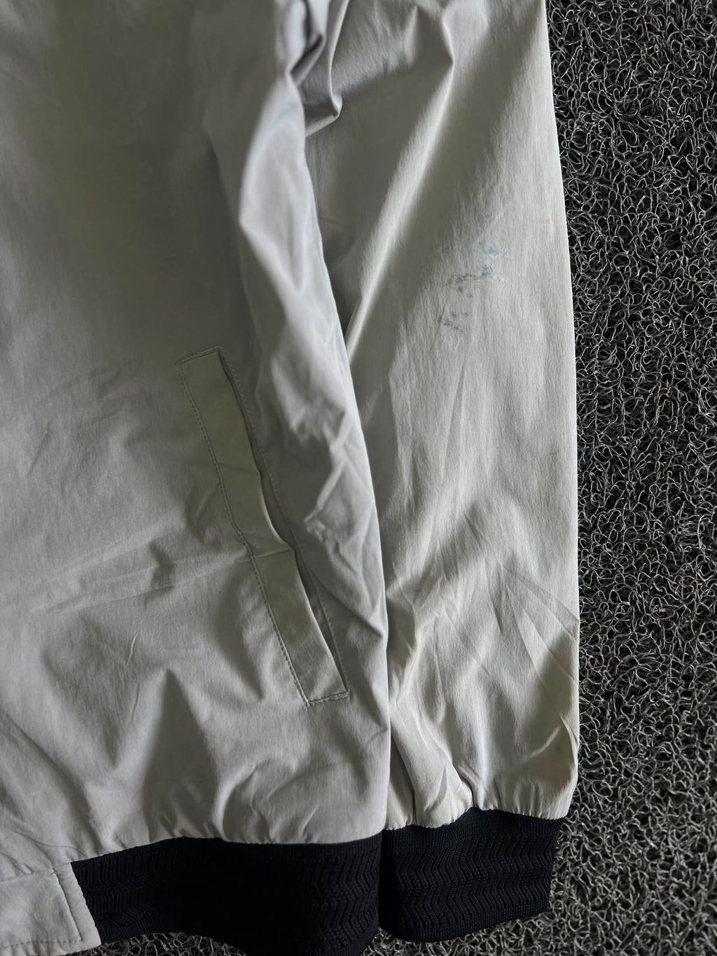 White Stand Collar Lightweight Zip-Up Bomber Jacket
