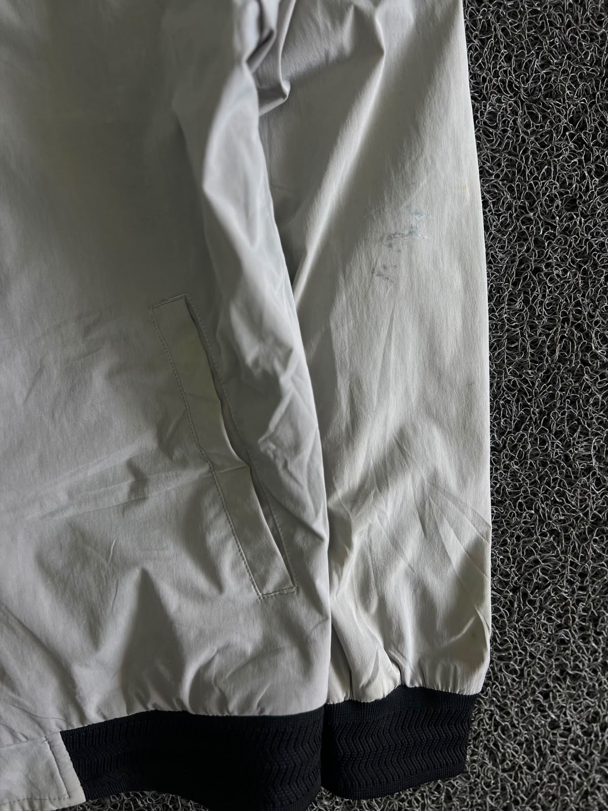 White Stand Collar Lightweight Zip-Up Bomber Jacket