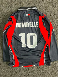 PSG Dembélé #10 Long Sleeve Retro Football Jersey – Black/Red | Eternite Sponsor