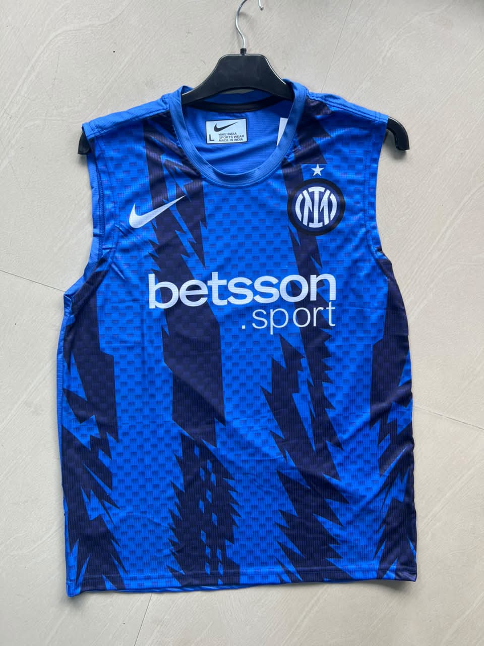Inter Milan Blue Sleeveless Football Training Jersey