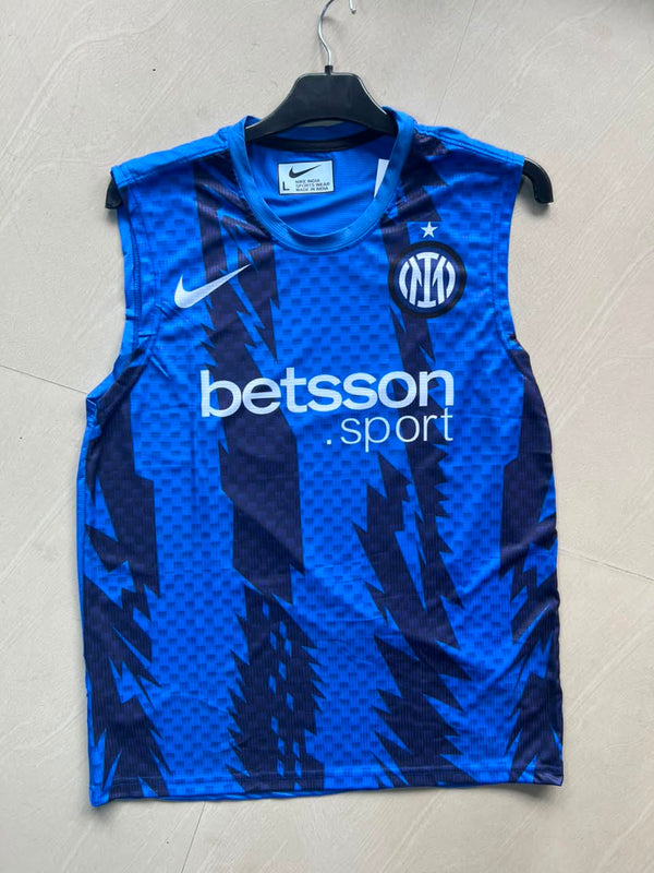 Inter Milan Blue Sleeveless Football Training Jersey