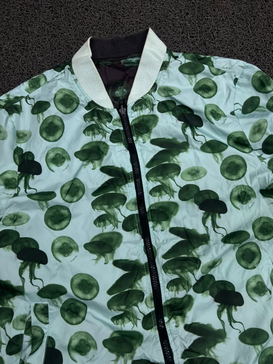 Reversible Jellyfish Print Bomber Jacket – Double-Sided Wear