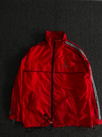 Vintage Red Polo Sport Track Jacket with Contrast Striped Sleeves – Thriftwear