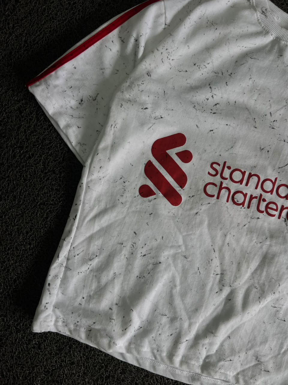 Liverpool FC Virgil #4 White Away Football Tshirt | Standard Chartered | Short Sleeve
