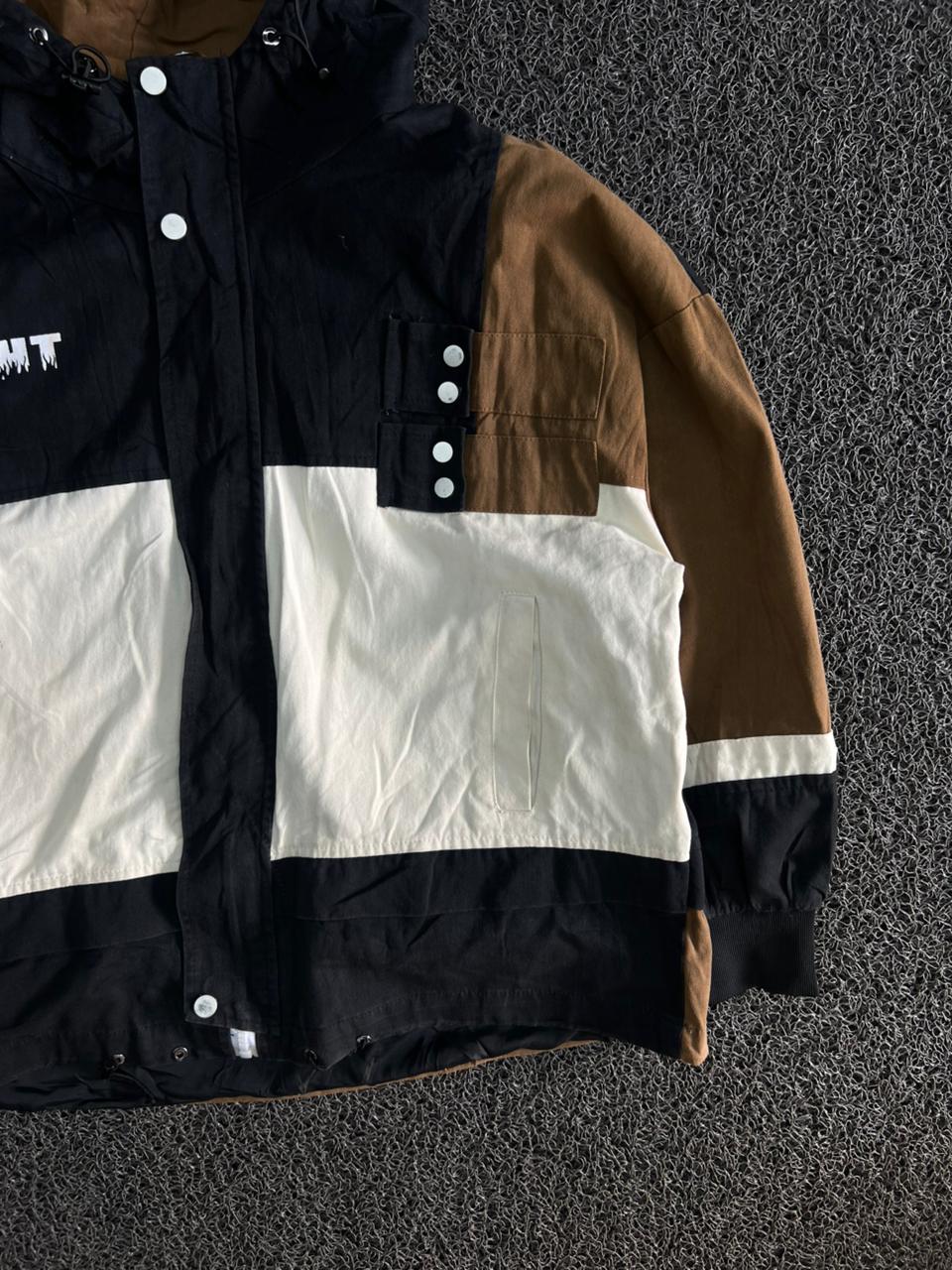Colorblock Hooded Windbreaker Jacket – Lightweight Casual Zip-Up Outerwear
