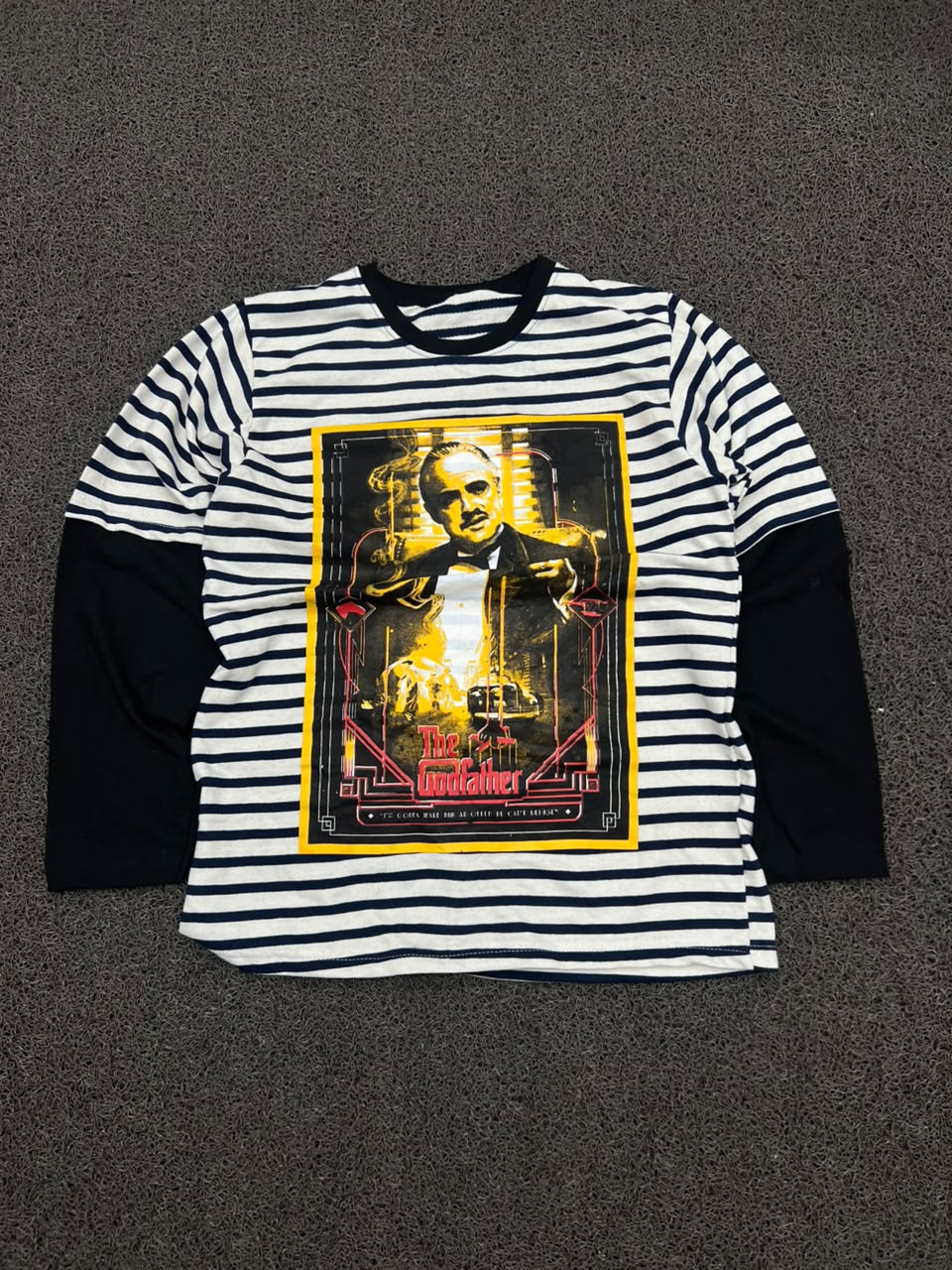 The Godfather Striped Long Sleeve Graphic T-Shirt | Unisex
