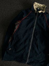 Lightweight Windbreaker Jacket with Contrast Red Piping & Zip Closure