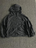 Luxury Black GG Monogram Hooded Windbreaker Jacket