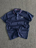 Navy Blue Performance Polo T-Shirt with Contrast Tipped Collar