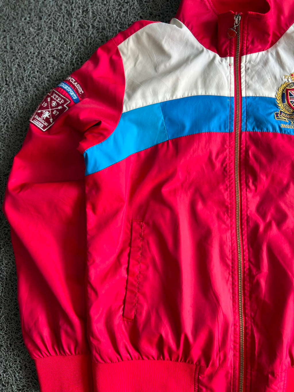 Vintage Racing Style Track Jacket – Embroidered Full Zip Jacket