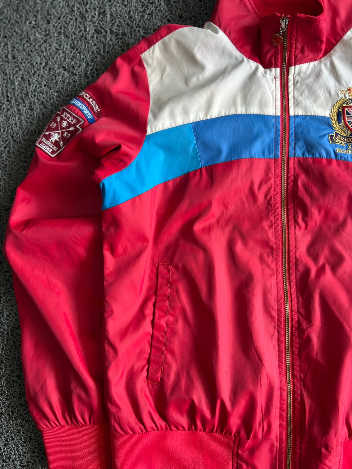 Vintage Racing Style Track Jacket – Embroidered Full Zip Jacket
