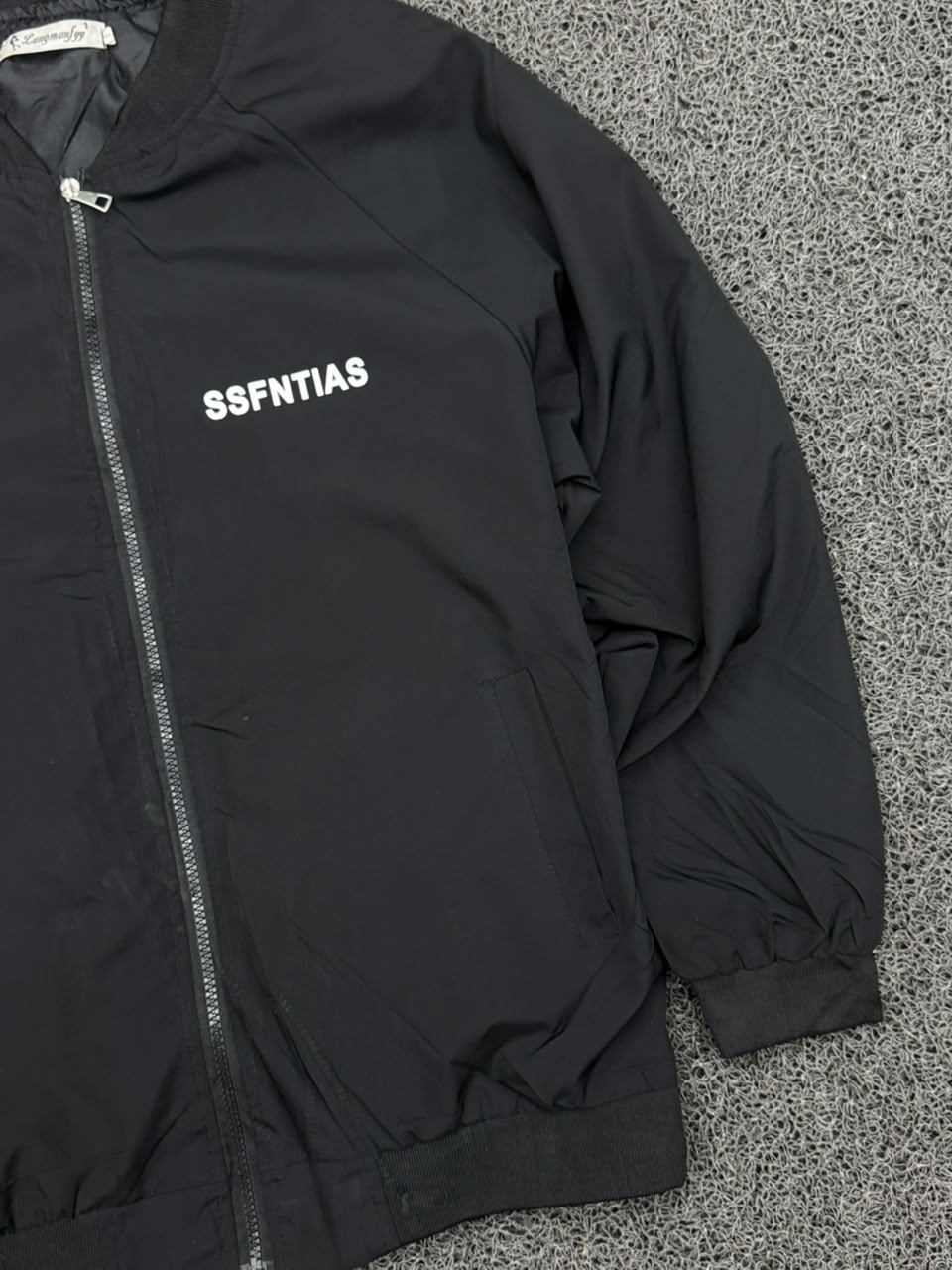 SSFNTIAS Black Lightweight Bomber Jacket – Full Zip Casual Outerwear