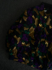Vintage Floral Print Bomber Jacket