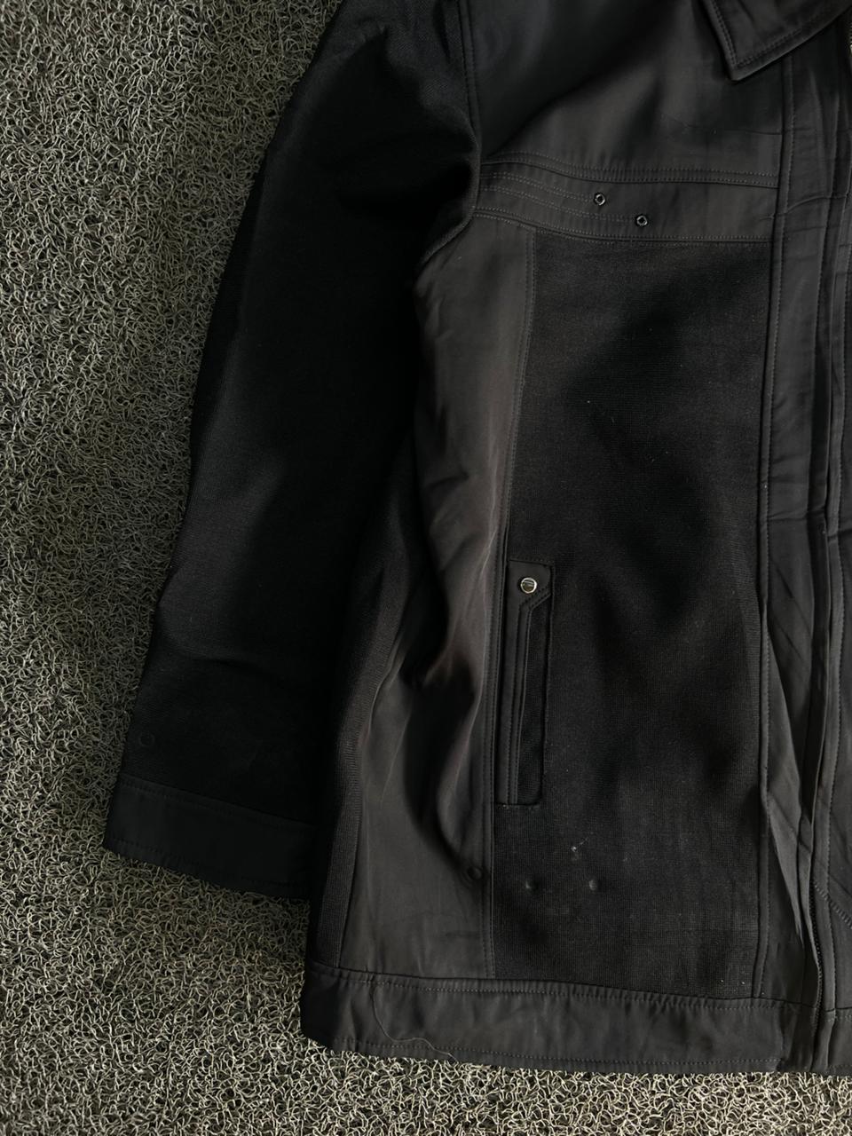 Premium Black Full-Zip Casual Utility Jacket