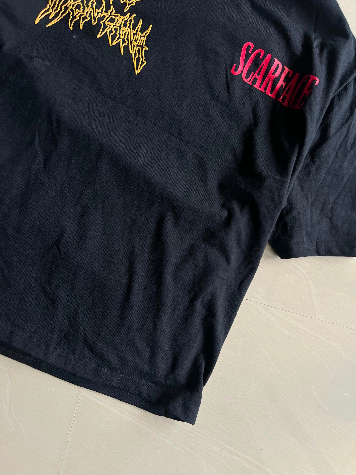 Vintage Scarface Tony Montana Graphic Oversized Black T-Shirt