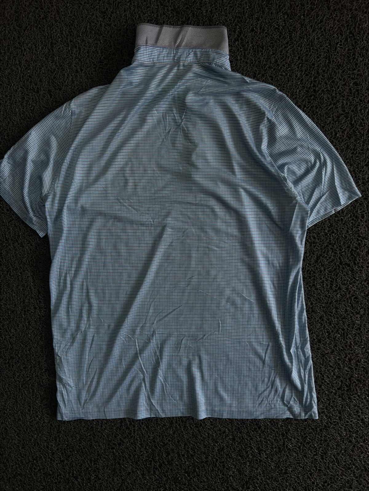 Vintage Micro-Check Polo T-Shirt with Contrast Layered Collar