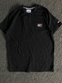 Tommy Jeans Black Logo Crew Neck T-Shirt | Men's Casual Cotton Tee