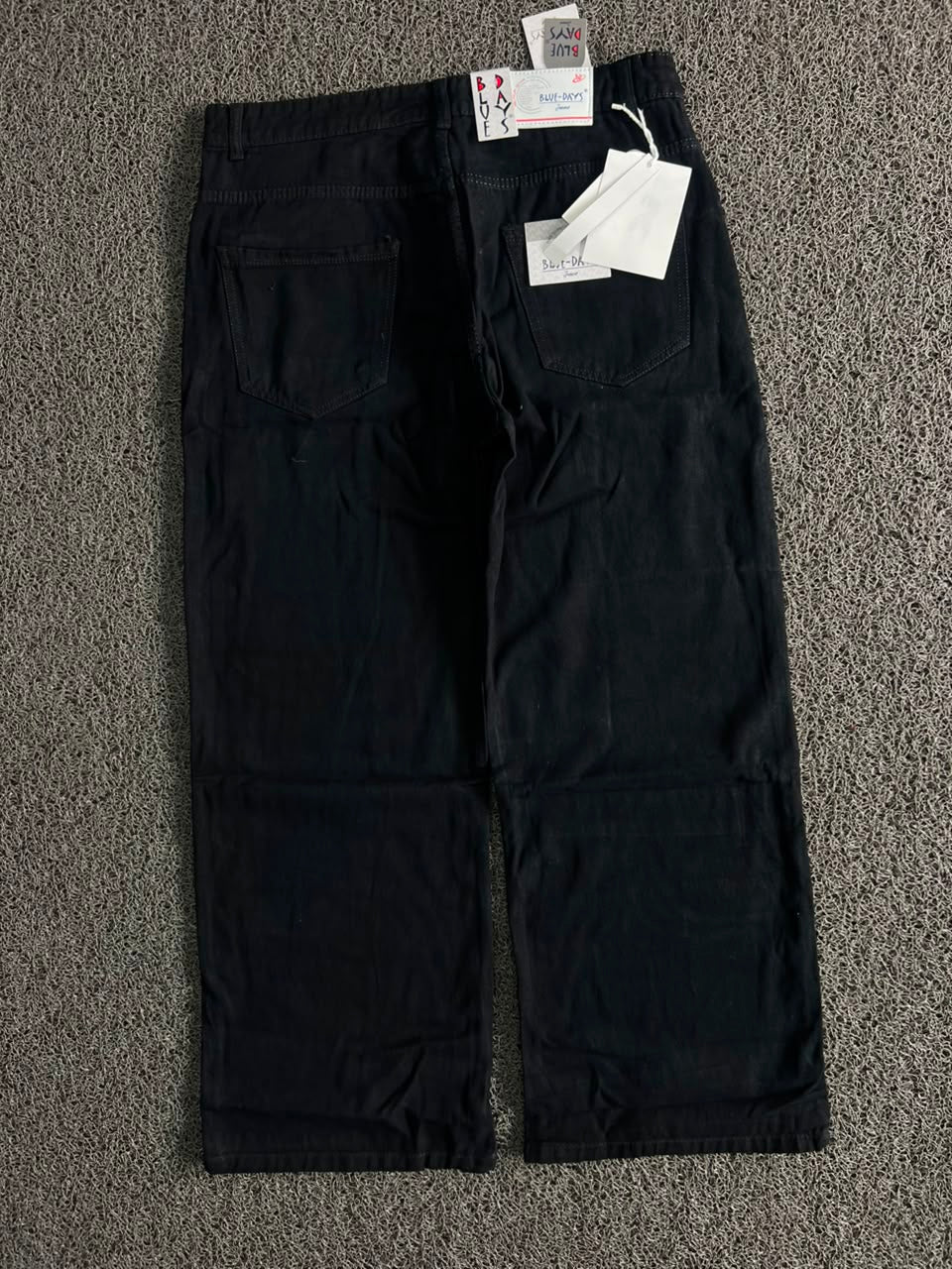 Classic Black Wide Leg Denim Baggy Jeans