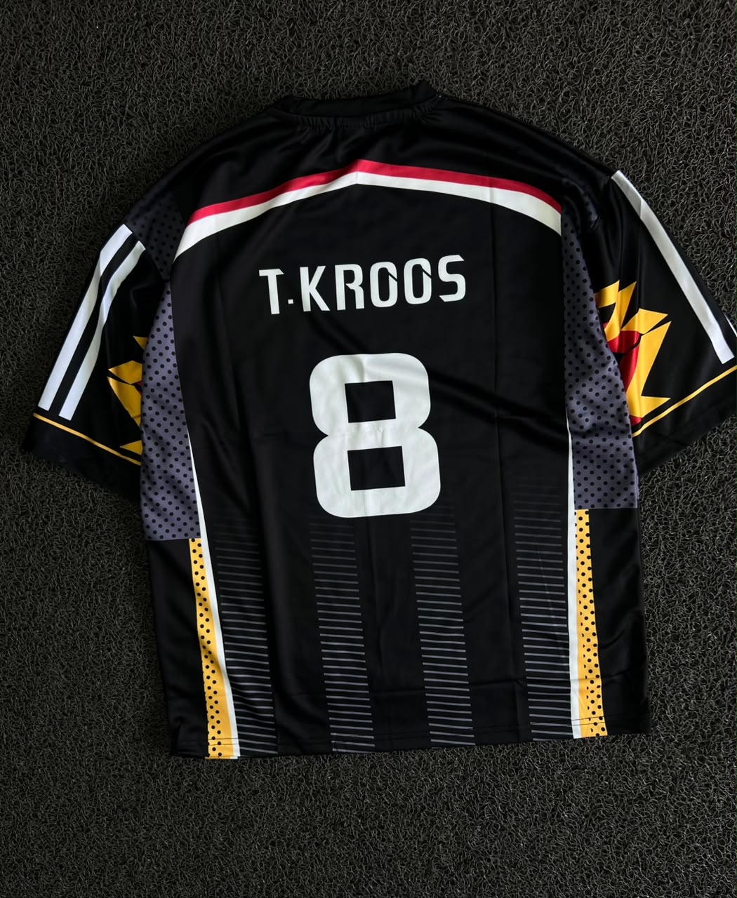 Adidas Germany 1994 Away Jersey – Toni Kroos #8 | Five Sleeve Edition | Black Retro Football Jersey