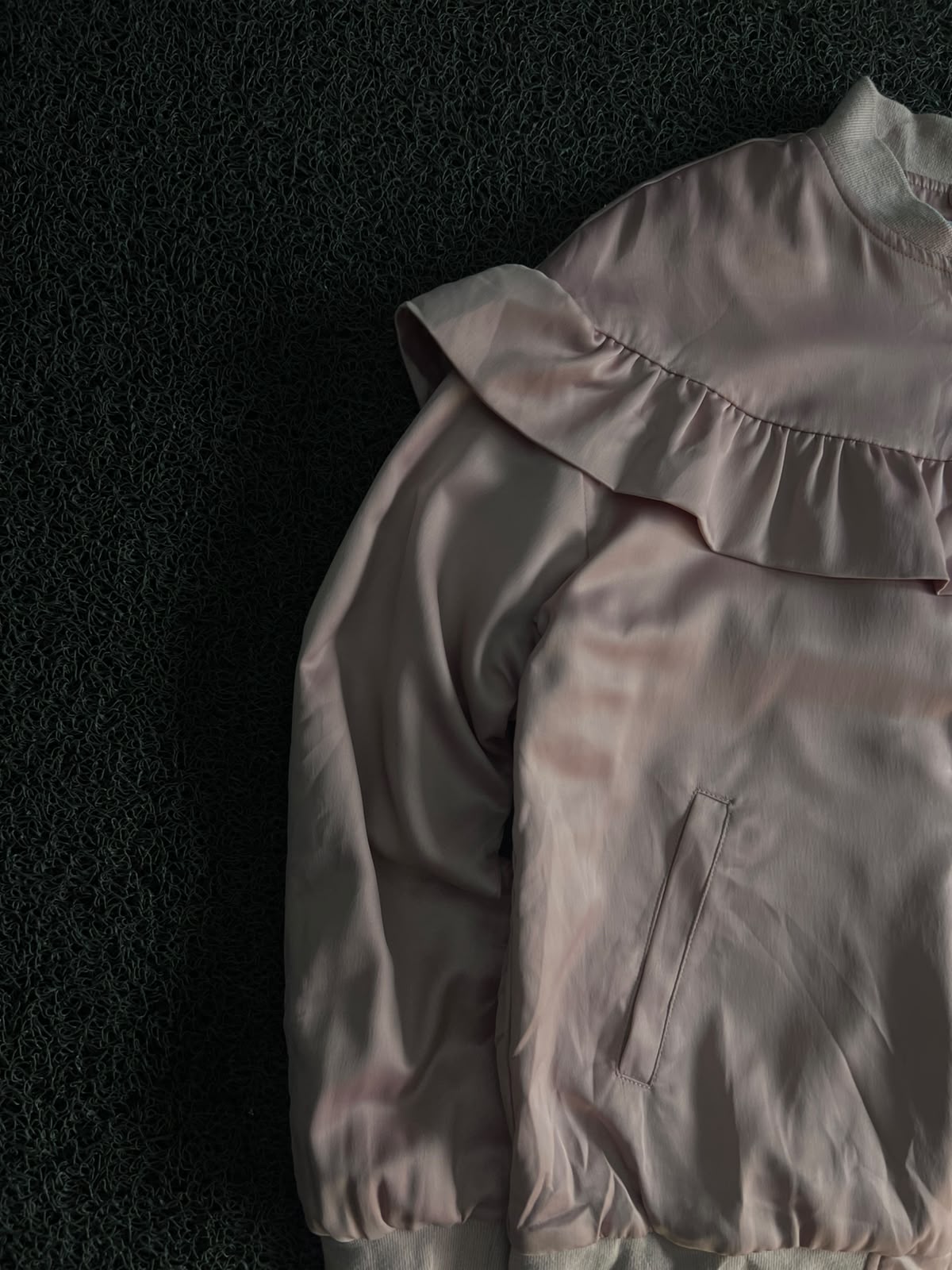Ruffle Bomber Jacket – Lightweight Zip-Up Casual Outerwear