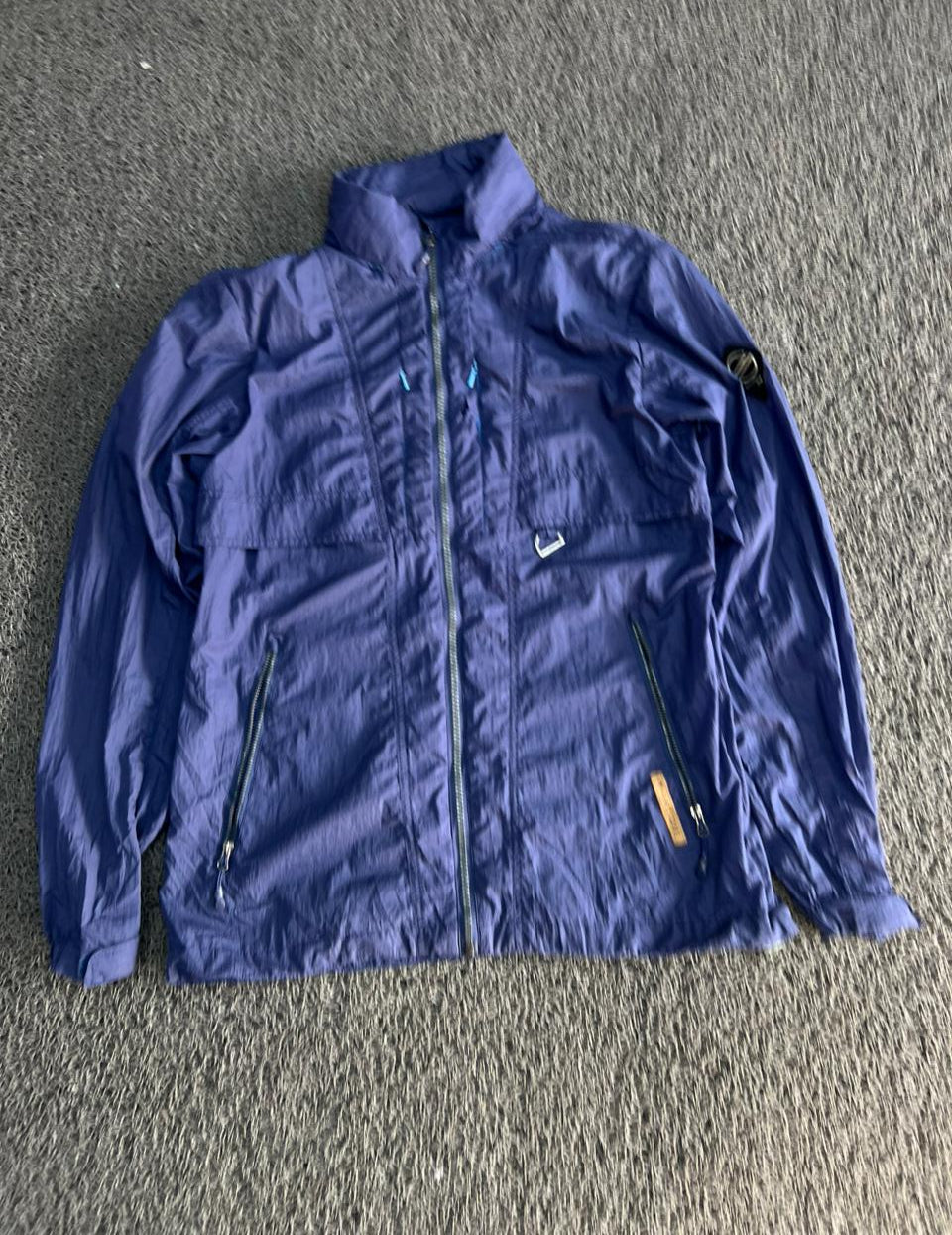 Vintage Blue Lightweight Windbreaker Jacket | Full Zip | Thrifted Men's Outerwear(⚠️ damage)