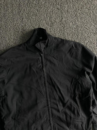 Black Minimalist Zip-Up Harrington Jacket