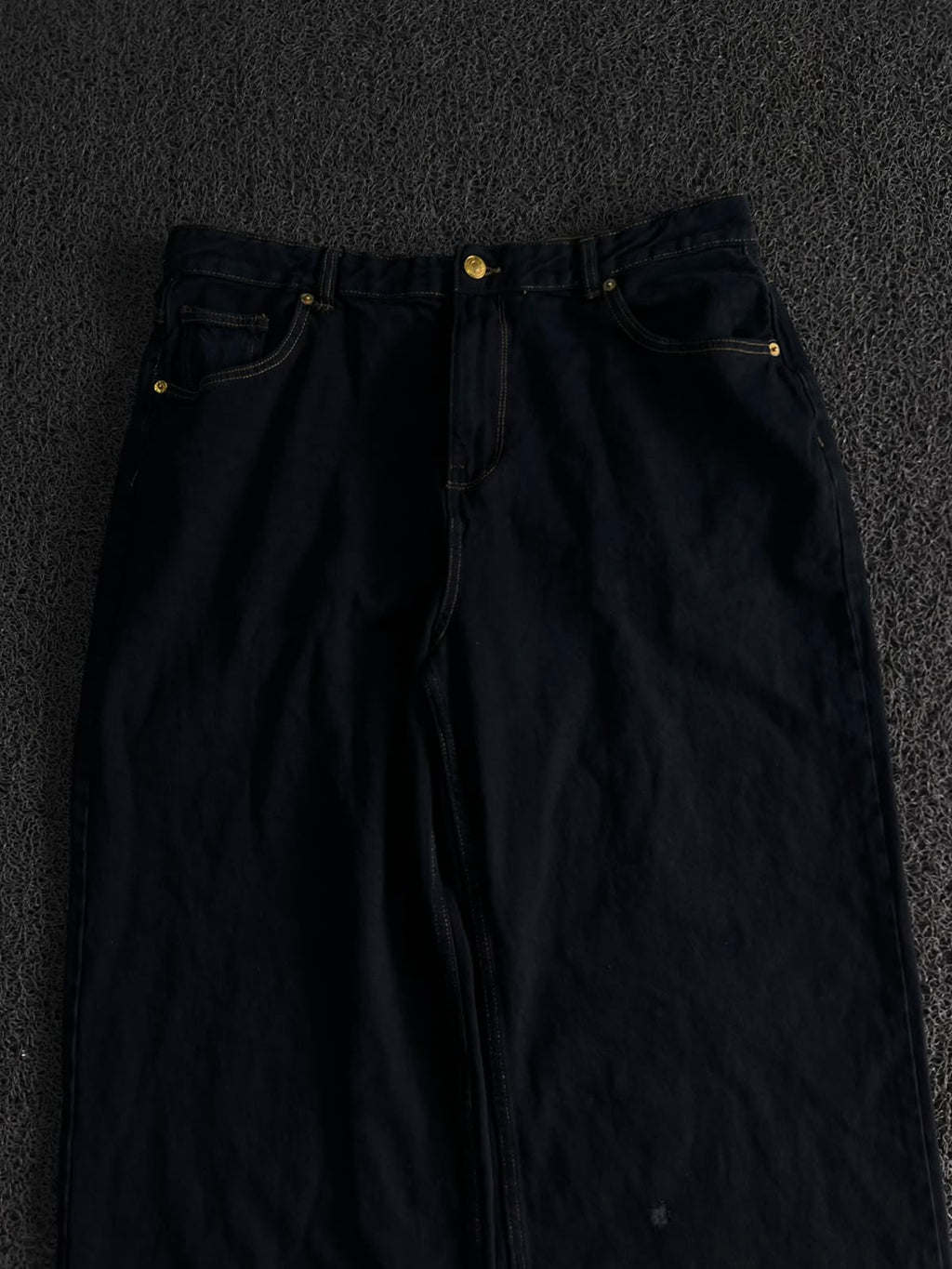 Thrifted Black Wide-Leg Denim Jeans