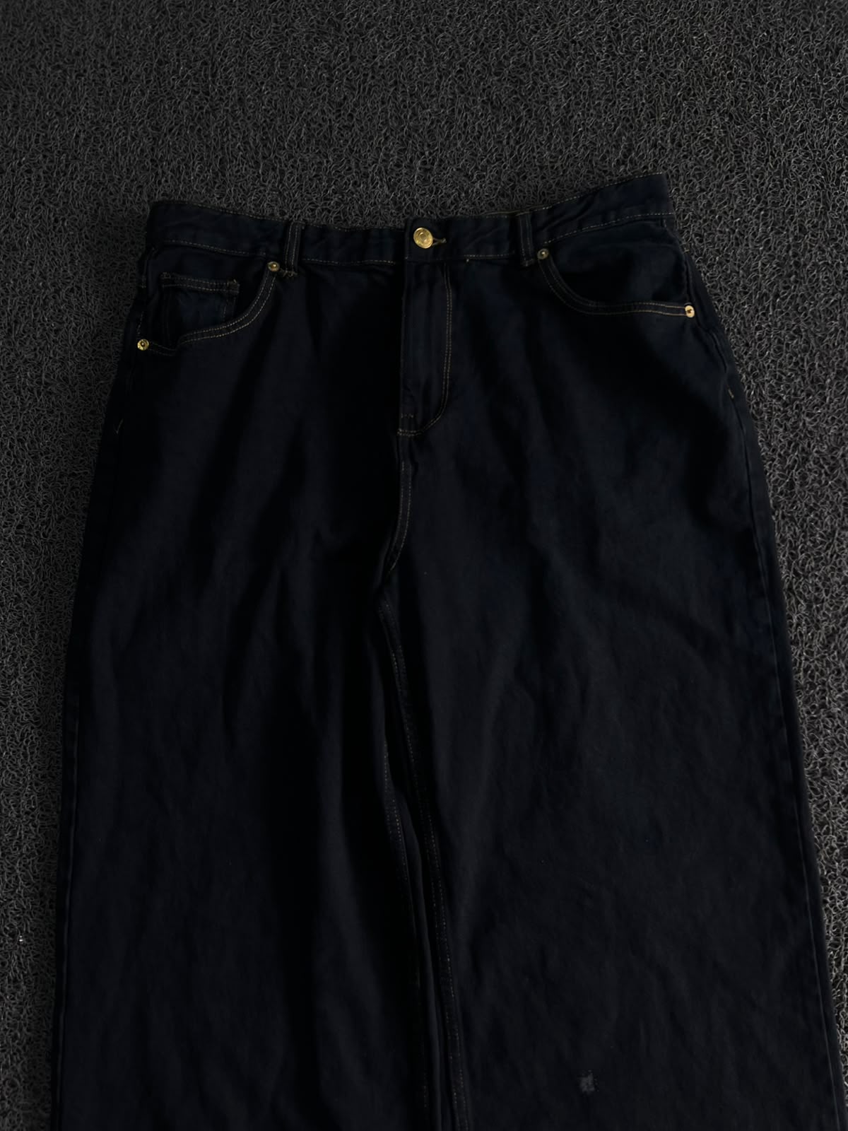 Thrifted Black Wide-Leg Denim Jeans