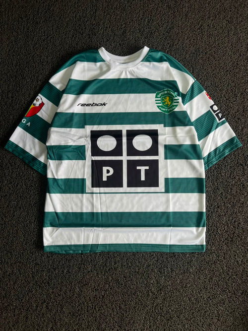 Sporting  Cristiano Ronaldo #28 Reebok Green & White Football Five  Sleeve Jersey
