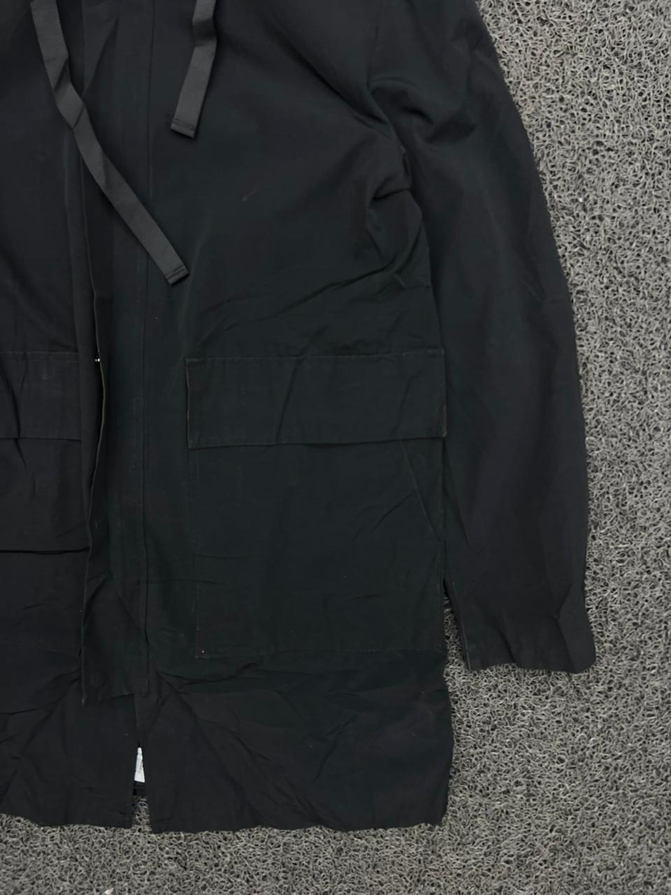 Black Hooded Utility Parka Jacket – No Zip &  Front Buttons Available