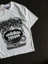 White Graphic Print T-Shirt – Brandname Records Streetwear Design