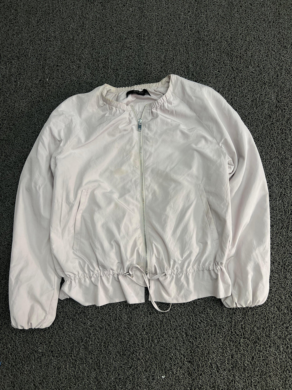 Lightweight Zip-Up Bomber Jacket with Drawstring Hem