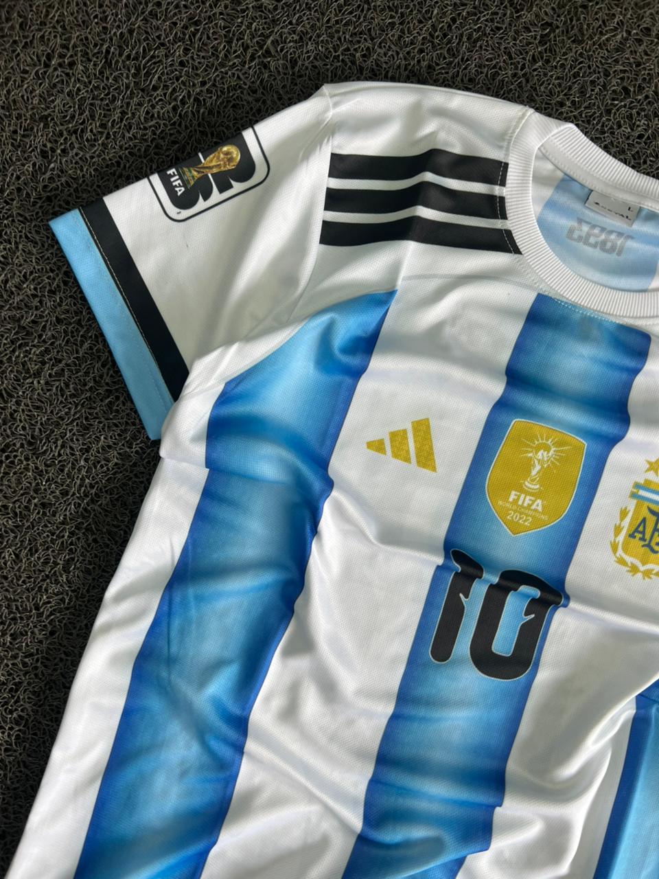 Argentina Messi #10 Home Football Jersey – World Champions Edition
