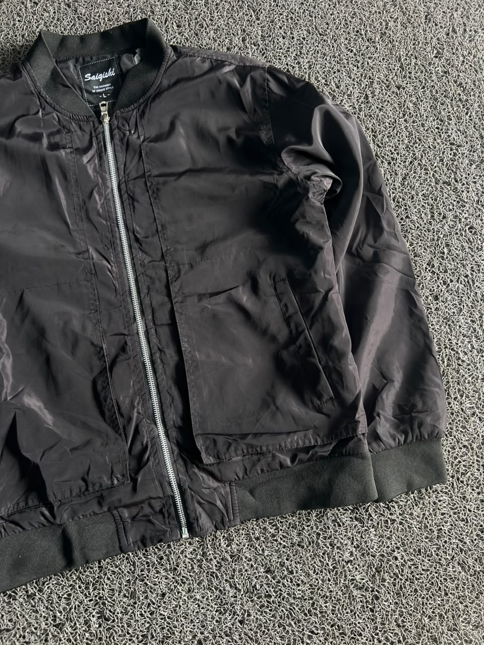 Classic Black Lightweight Bomber Jacket