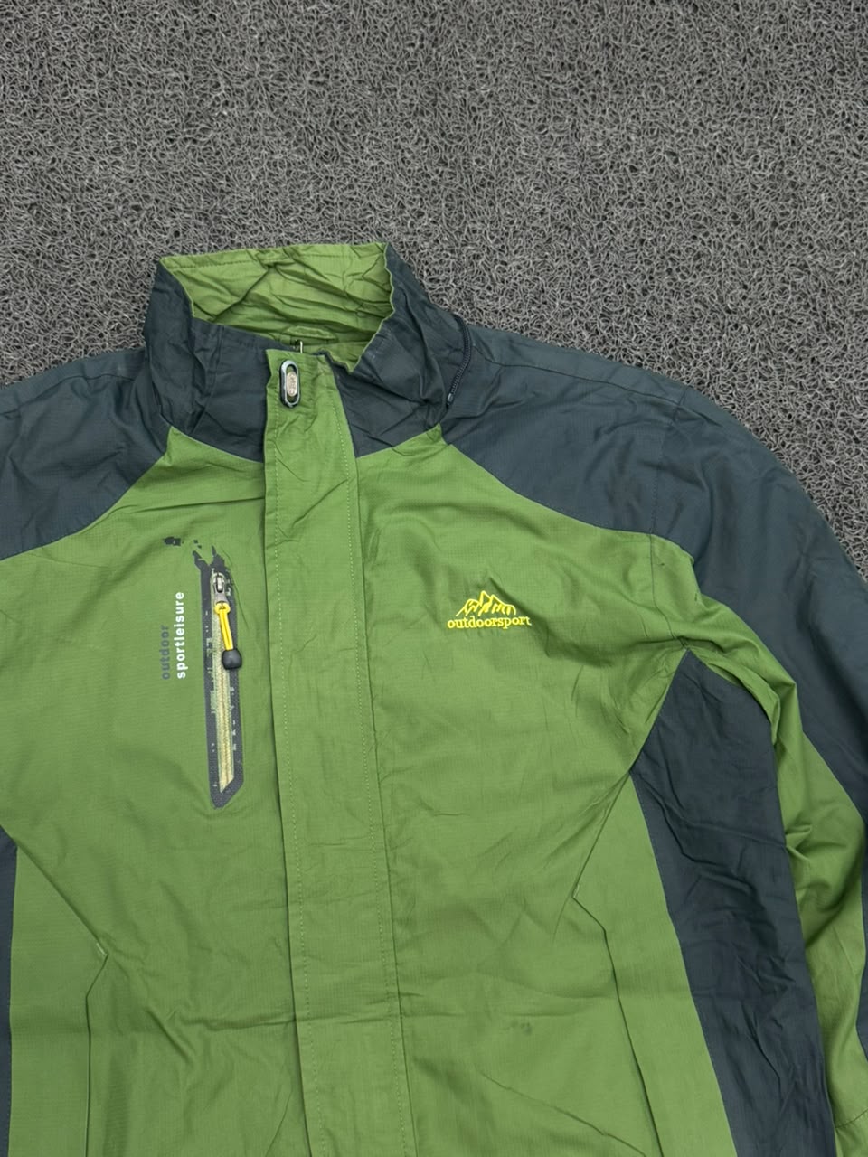 Vintage Green & Charcoal Outdoor Utility Jacket