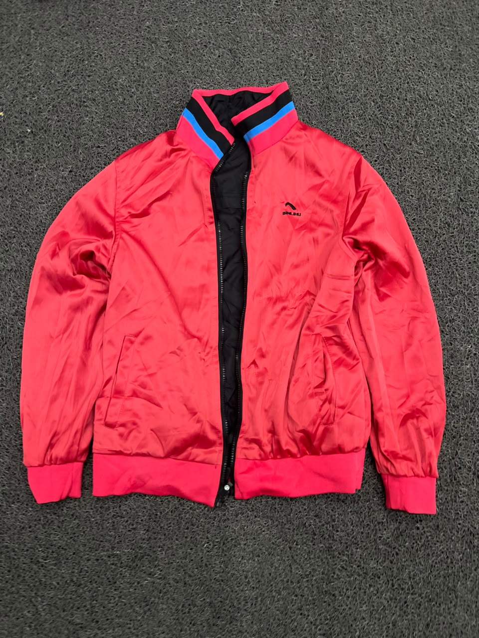 BINLIHU Reversible Neon Pink & Black Bomber Jacket | Lightweight Full-Zip Casual Jacket | ⚠️ zip damage
