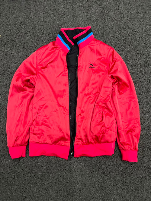 BINLIHU Reversible Neon Pink & Black Bomber Jacket | Lightweight Full-Zip Casual Jacket | ⚠️ zip damage