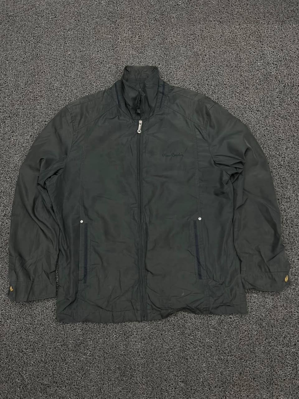 Pierre Cardin Black Lightweight Full-Zip Stand Collar Jacket