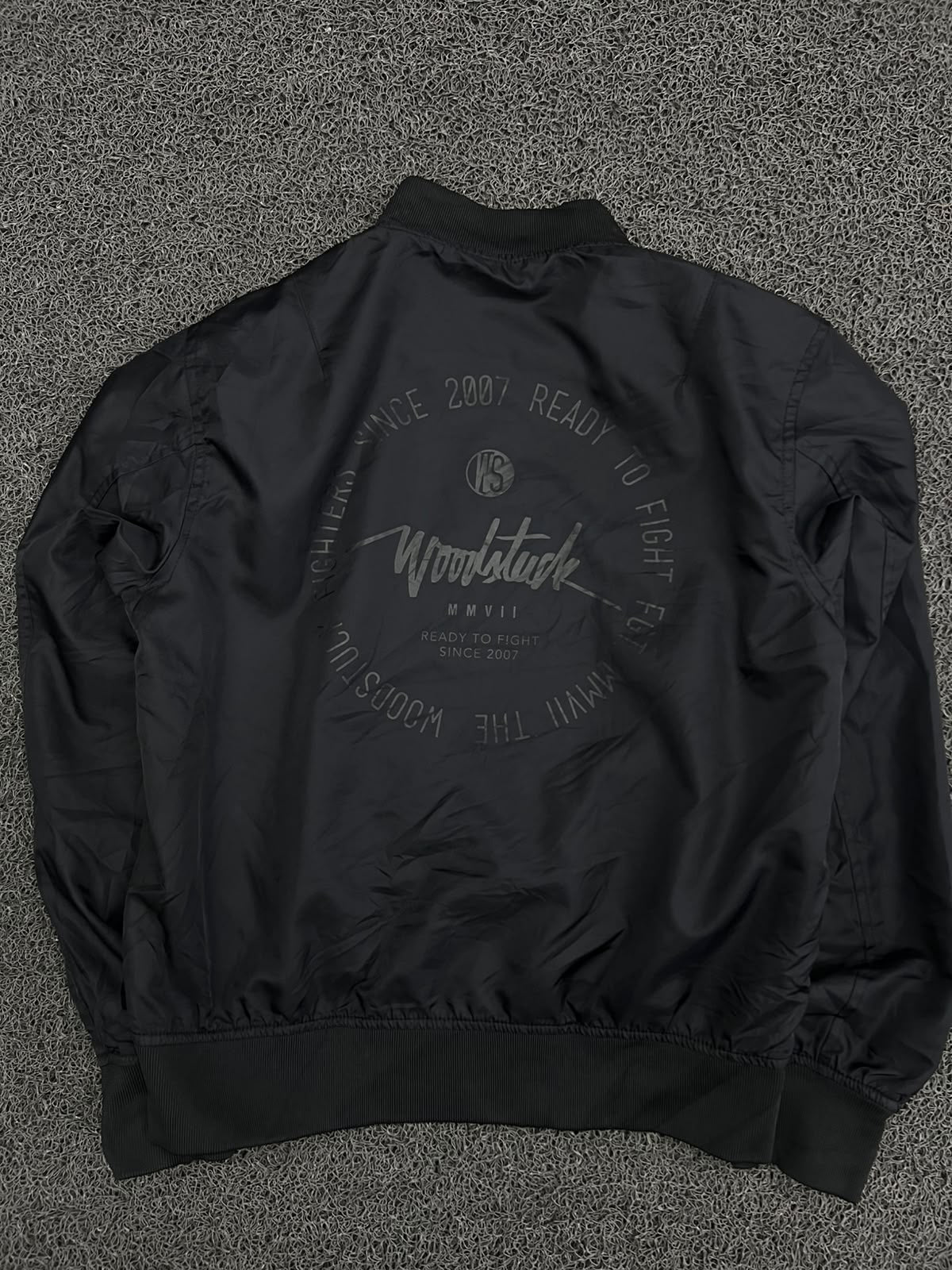 Reversible Black & White Bomber Jacket – Dual-Sided Zip-Up Jacket ⚠️ Small Stains