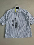 Oversized Boxy Vertical Stripe Graphic Print Shirt