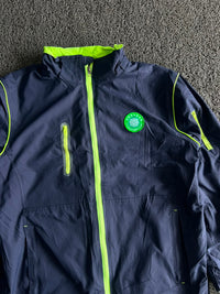 Vintage Navy Blue & Neon Green Windbreaker Jacket